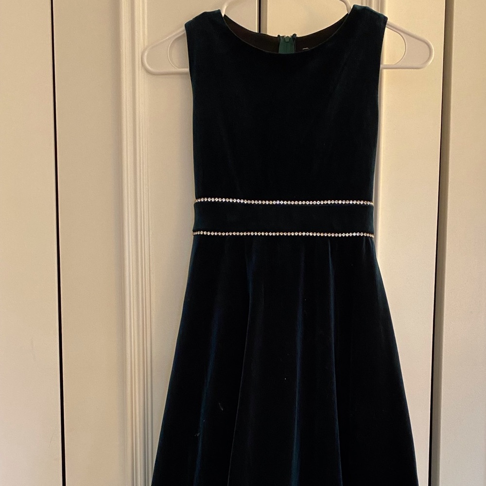 HOLIDAY Emerald Green Velvet Girls Holiday Dress